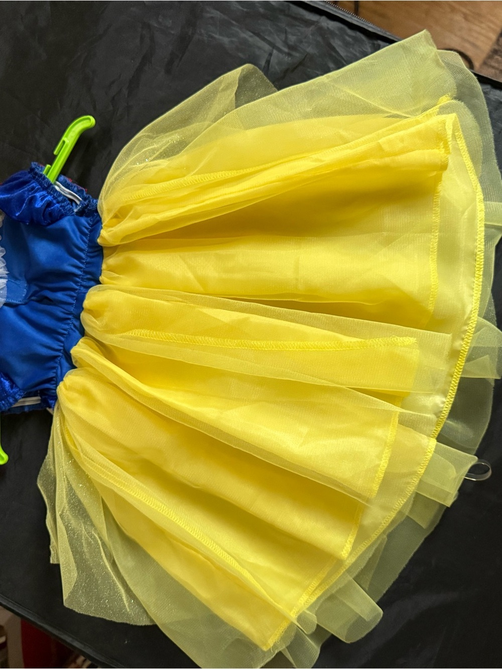 Disney Snow White Yellow Tulle Dress with Blue Bodice and Red Bow - Picture 2 of 2